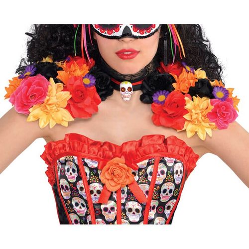 Épaulettes Et Ras Du Cou Dia De Los Muertos (Day Of The Dead) Mexicain