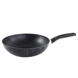 Wok 28cm Aluminium Forgé Effet Pierre Tous Feux Dont Induction