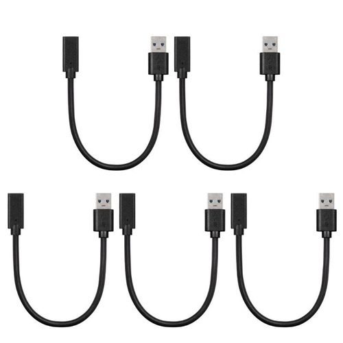 Adaptateurs USB vers USB, 20cm /8 pouces, câble adaptateur de données femelle noir modèle A à C, Transmission rapide plus pratique