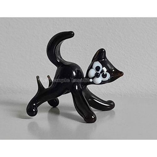 Figurine Chat Noir En Verre