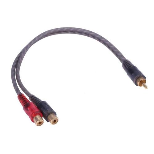 Câble séparateur OFC de 30cm, 2 RCA mâle à 1 RCA femelle pour système Audio de voiture pour caisson de basses pour haut-parleur Portable