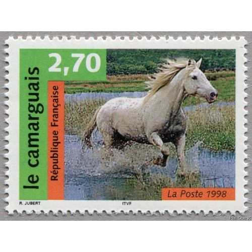 Timbre De 1998 Série «Nature De France» Le Cheval De Camargue 3182