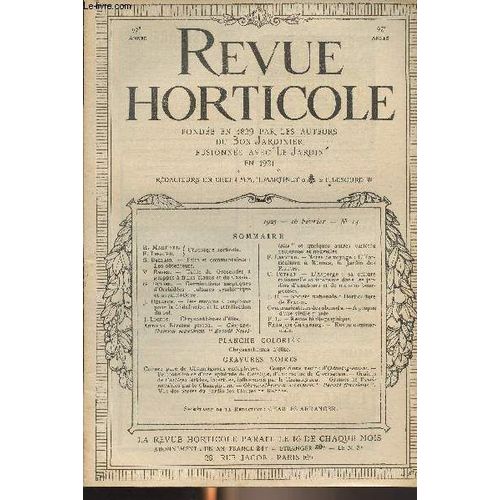La Revue Horticole 1925 N° 14 - 16 Février - H. Martinet, F. Lesourd : Chronique Horticole - G. Bellair : Faits Et Commentaires : Les Obtenteurs - V. Enfer : Taille Du Groseillier À Grappes À Fruits(...)