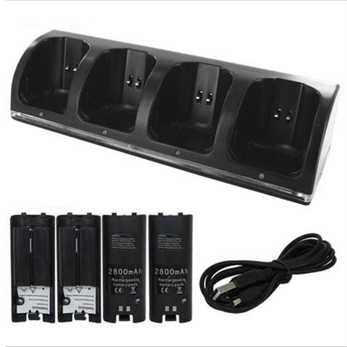 Station De Charge Intelligente À 4 Ports, Batterie Rechargeable Pour Console De Jeu Wii, Contrôleur De Jeu, Joystick