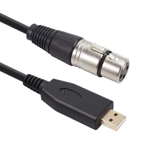 Câble de Microphone pour karaoké, adaptateur USB mâle vers XLR femelle, cordon Audio, pour enregistrement et chant, 2m 3m
