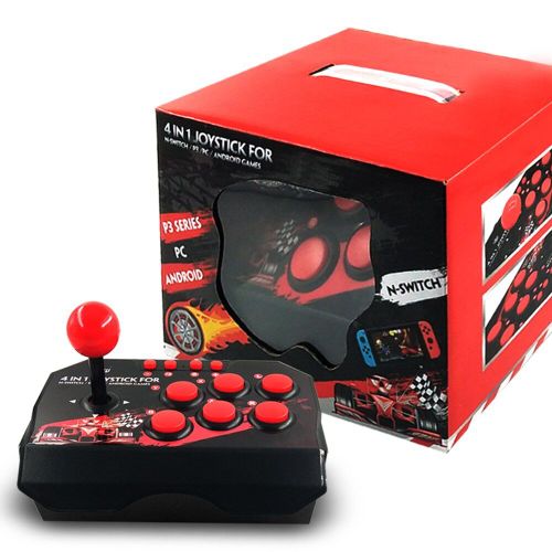 Joystick De Jeu Filaire Usb 4 En 1, Station D'arcade Rétro, Console De Jeux Turbo, Contrôleur De Combat À Bascule Pour Ps3, Switch, Pc, Android Tv