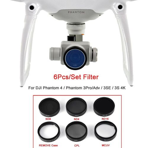 Kit De Filtres De Boîtier Pour Drone Dji Phantom 8/16 Pro Se, Brdrc 6 Mcuv Cpl Nd4/4/3 +-Générique