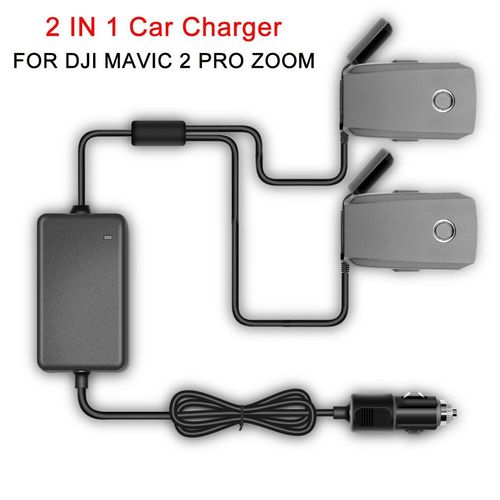 Chargeur De Voiture 2 En 1 Pour Dji Mavic 2 Pro Zoom Drone Rc, Accessoires Avec 2 Batteries, Charge Rapide, Voyage, Transport, Chargeur Extérieur