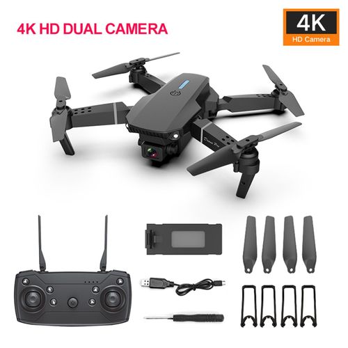 Drone Fpv E525 4k Hd 1080p Double Caméra, Support Intelligent Pour Selfie, Drone Pliable Rc Grand Angle, Quadcopter, Hélicoptère, Jouets, Stock-Générique