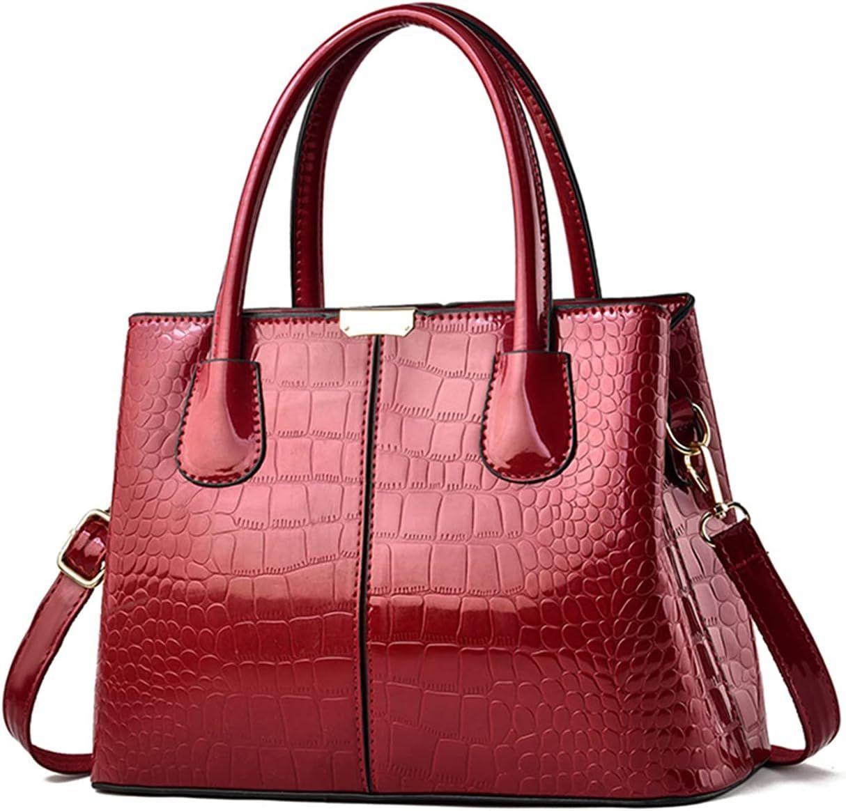 Vin Rouge Sac a Main Femme Sac lgant Sac en Cuir Verni Sac...