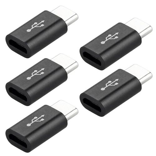 Adaptateur USB type-c vers Micro USB, câble en alliage, connecteur convertisseur pour téléphone et tablette, 5 pièces