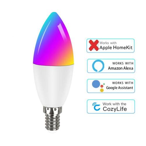 E14 LED RGBCW WiFi Smart Ampoules Pour Apple Homekit Siri Commande