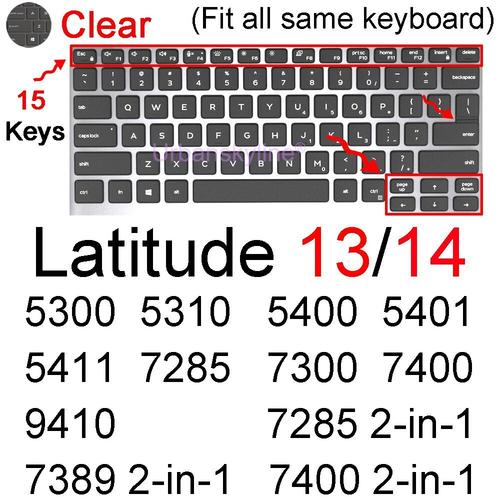 Housse De Protection Pour Clavier Dell Latitude 14 13, Film De Protection Robuste En Silicone, Série 3000, 5000, 7000, 9000, Accessoires 2019