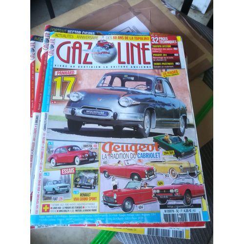 Gazoline 237 De 2016 Renault Viva Grand Sport Coach Decapotable,Fiat 128,Panhard 17 Bt Confort S,Bristol 401,Peugeot 203 Cab,403 Cab,404 Cab,504 Cabriolet