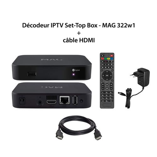 Décodeur IPTV Multimédia - MAG 322w1 - Set Top Box TV, H.265, WLAN WiFi intégré 150Mbps