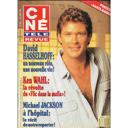 Ciné Revue N° 24 - 1990 : David Hasselhoff - Michael Jackson - Ken Wahl - Patrick Duffy ....