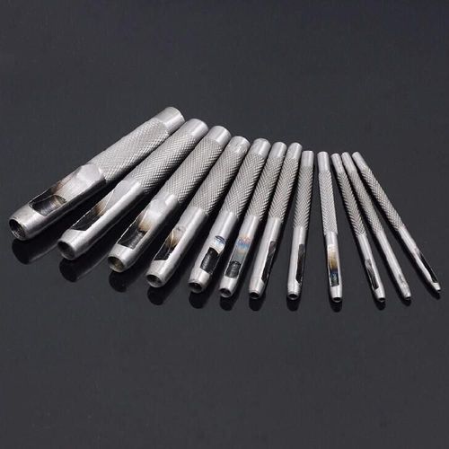 10 Pièces Rangée Ceinture Espacement Bricolage Artisanat Poinçon Broche Trou Creux En Cuir Épais En Acier Artisanat Rond Ceinture Papier Toile Vêtements Outil De Forage