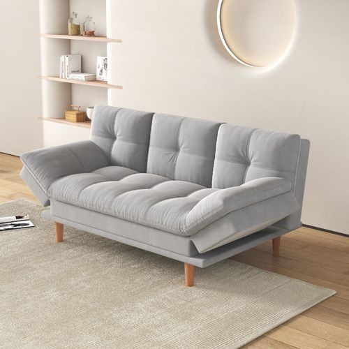 Kalmar - Canapé Convertible Et Modulable 3 Places En Tissu Gris Clair