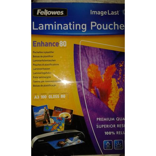 100 Pochettes A Plastifier A3  / Laminating Pouches Fellowes  A3 // 80 Microns 