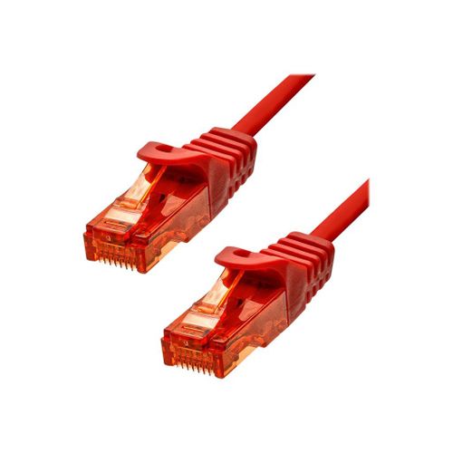 ProXtend - Cordon de raccordement - RJ-45 (M) pour RJ-45 (M) - 3 m - 6 mm - UTP - CAT 6 - sans halogène, sans crochet, bloqué - rouge