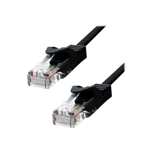 ProXtend - Cordon de raccordement - RJ-45 (M) pour RJ-45 (M) - 30 cm - 5.4 mm - UTP - CAT 5e - IEEE 802.3at - moulé, sans crochet, bloqué - noir