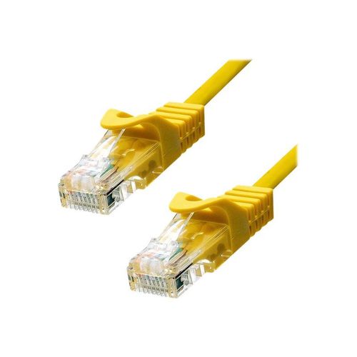 ProXtend - Cordon de raccordement - RJ-45 (M) pour RJ-45 (M) - 30 cm - 5.4 mm - UTP - CAT 5e - IEEE 802.3at - moulé, sans crochet, bloqué - jaune