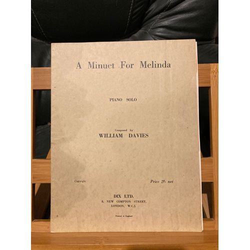 William Davies A Minuet For Melinda Partition Piano Dix Ltd 1951