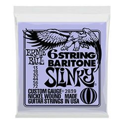 Ernie Ball 2839 - Jeu De Cordes Guitare Électrique - Slinky Baryton Boule Fine - 13-72