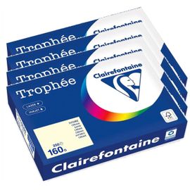 Clairefontaine Lot De 4 Ramettes Papier Fsc A4 160g 250 Feuilles Ivoire