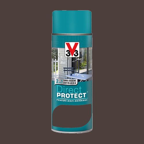 Peinture Glycéro Multi-matériaux V33 Direct Protect Aérosol Brun havane