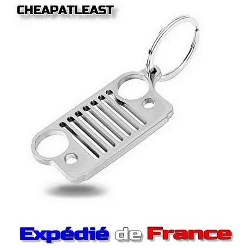 Porte-Clés Jeep - Grille De Calandre Acier - Willys Hotchkiss Renegade Cj Wrangler....