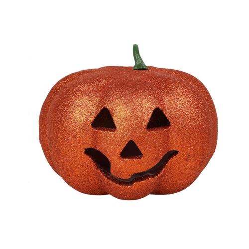 Citrouille Halloween Lumineuse Pailletée 17 Cm