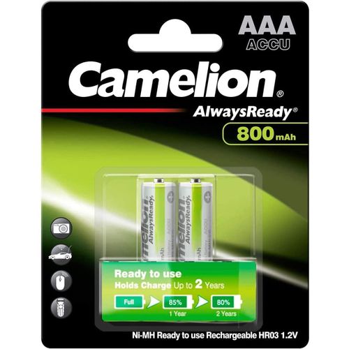 CAMELION Pack 2 accus LR03 Ready To Use NiMH 800mAh