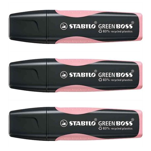 Stabilo Lot De 3 Surligneurs Green Boss Pastel, Rouge