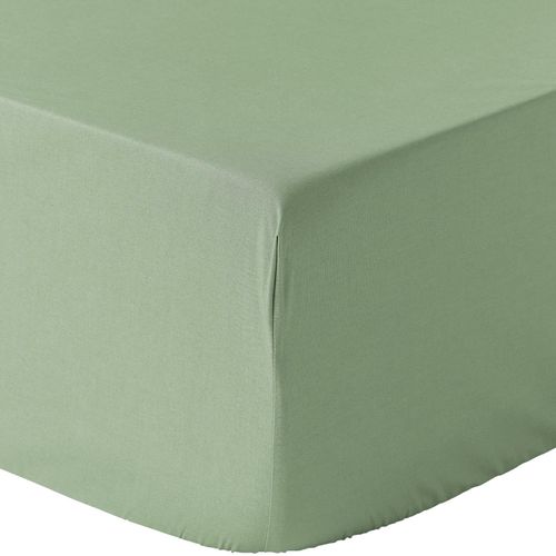 Drap Housse 140x190 + 30 Cm 100% Percale De Coton 80 Fils Sauge