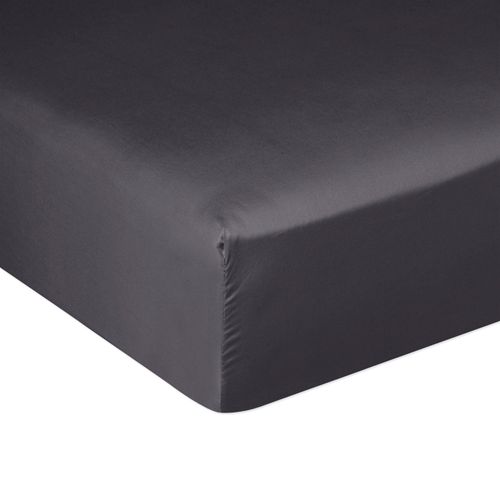 Drap Housse 140x190 + 30 Cm Satin De Coton Gris
