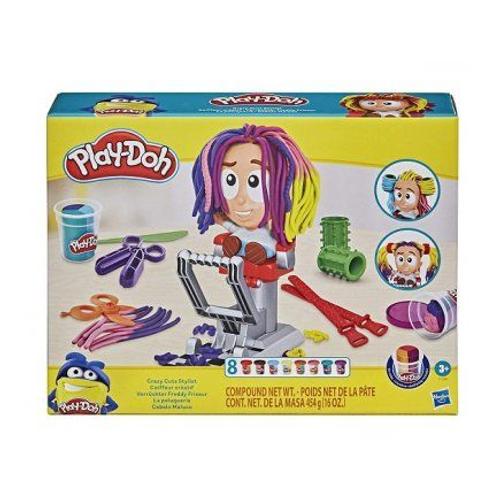 Coffret Salon De Coiffure Play-Doh Avec 8 Pots De Pate A Modeler Tricolore - Coiffeur Creatif - Kit Accessoires - Nouveaute