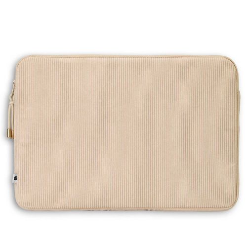 Selencia Pochette ordinateur Corduroy 15-16 pouces Beige