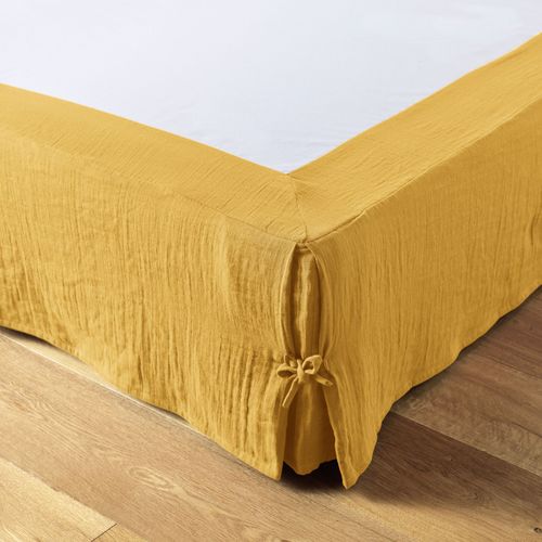 Cache Sommier 180x200 Cm Gaze De Coton Gaïa Safran