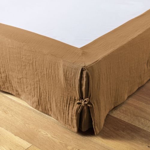 Cache Sommier 90x190 Cm Gaze De Coton Gaïa Camel