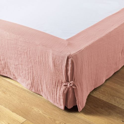 Cache Sommier 140x190 Cm Gaze De Coton Gaïa Rose