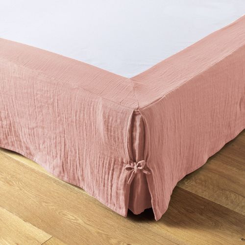 Cache Sommier 180x200 Cm Gaze De Coton Rose