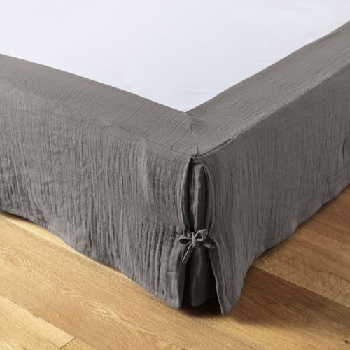 Cache Sommier 90x190 Cm Gaze De Coton Granit