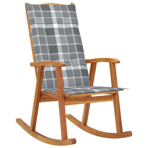 Vidaxl Chaise À Bascule Avec Coussins Bois D'acacia Massif