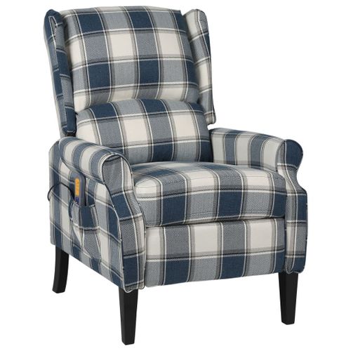 Vidaxl Fauteuil Inclinable De Massage Bleu Tissu
