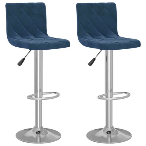 Vidaxl Tabourets De Bar Lot De 2 Bleu Velours