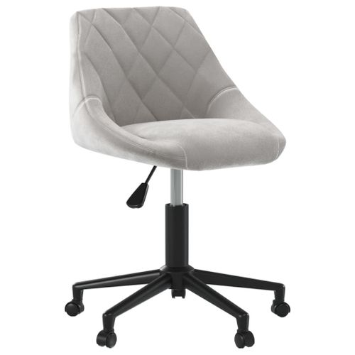 Vidaxl Chaise Pivotante De Bureau Gris Clair Velours