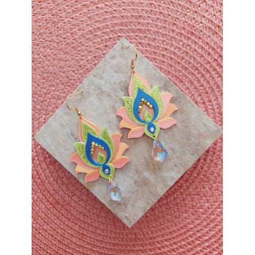 Boucles D'oreilles Colorées Lotus