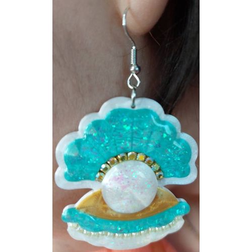 Boucles Doreilles Coquillage Perle
