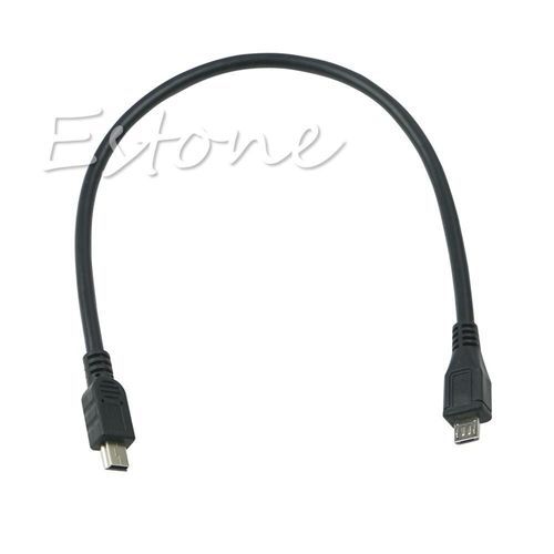 adaptateur Micro USB 5 broches mâle à Mini USB mâle, convertisseur de données, câble de 30cm, nouveauté